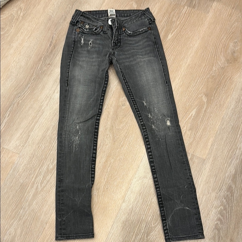 True Religion Dark Gray Skinny Jeans